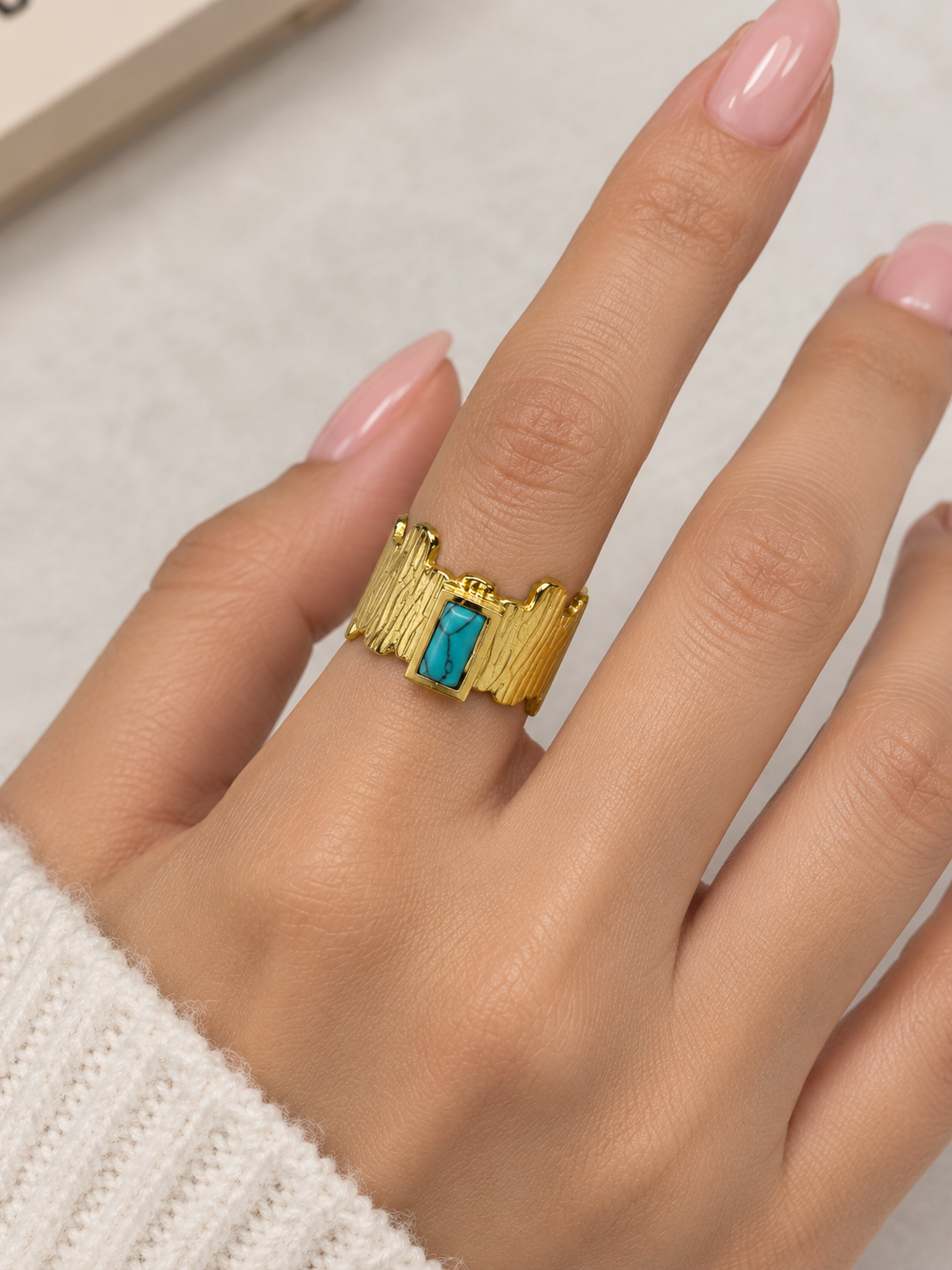 Turquoise Statement Adjustable Ring