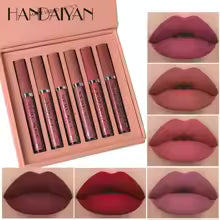 HANDAIYAN Set of 6 NonStick Cup Liquid lipstick , Long-Lasting Lip Gloss Gift Box – Matte Finish Lip Gloss, Resistant to Fading