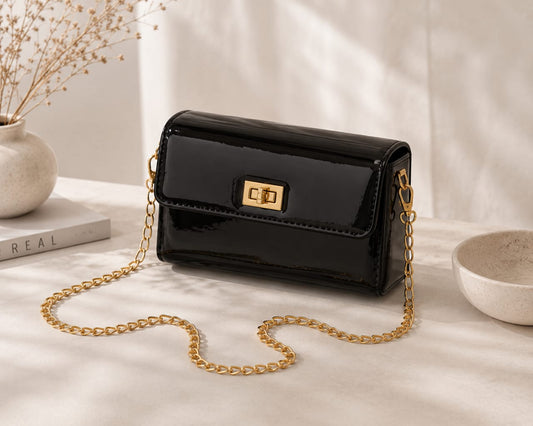 Glossy Patent Leather Crossbody Bag