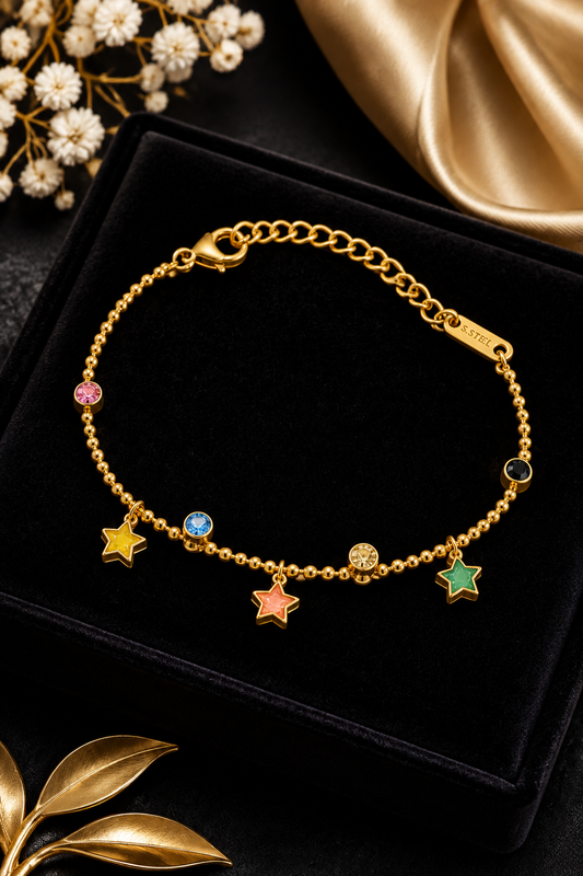 Premium Star Charm Stainless Steel Anklet