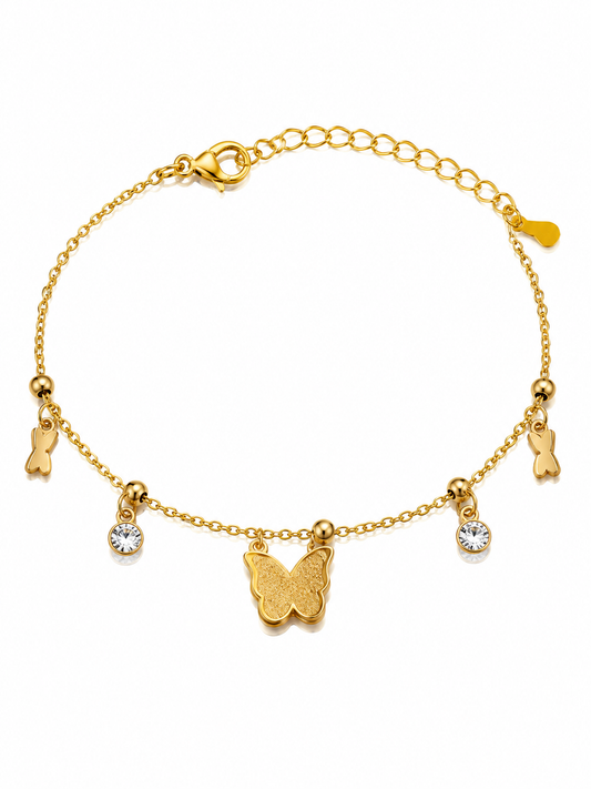 Premium Butterfly Charm Stainless Steel Anklet