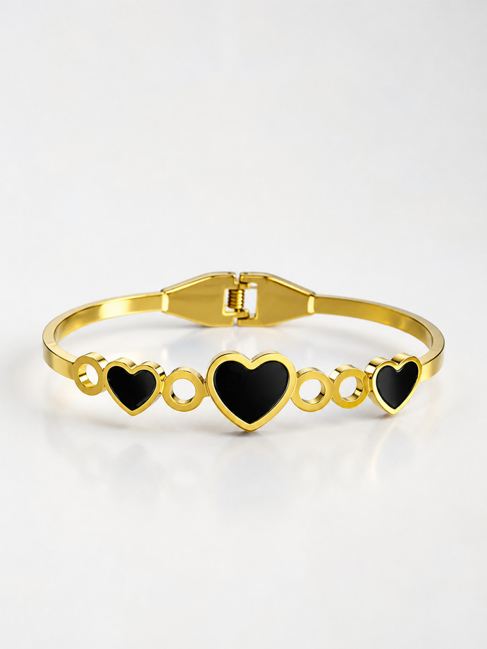 Golden Black Heart Handcuff