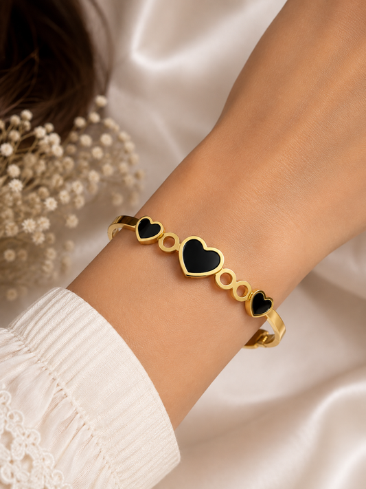Golden Black Heart Handcuff