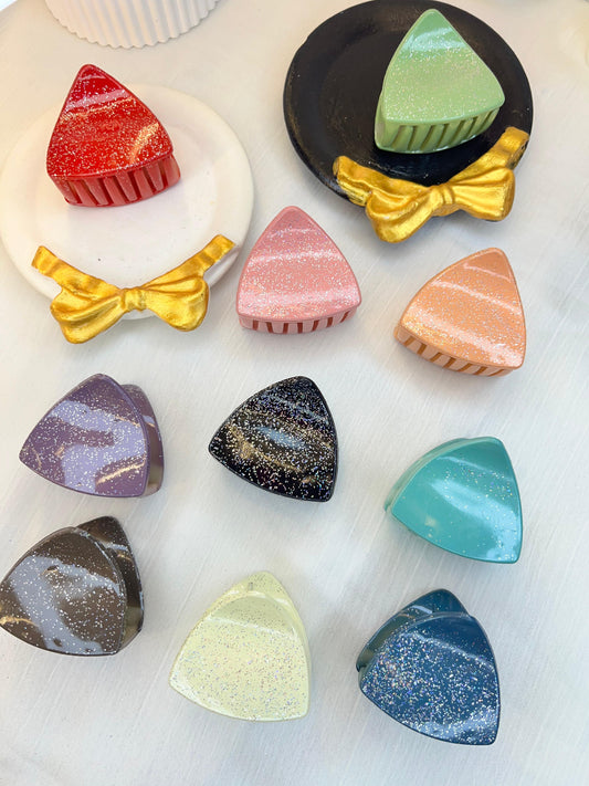 Glitter Pop Triangle Hair Claws