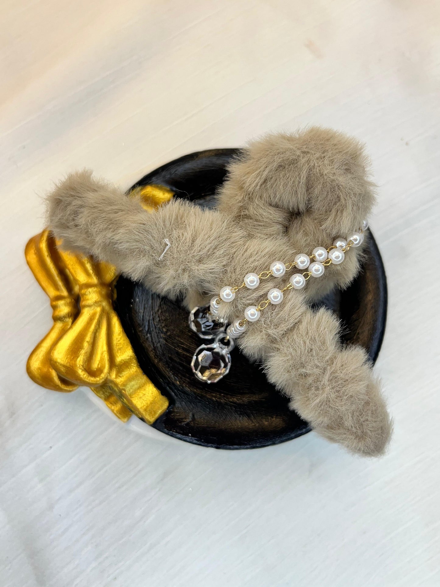 Furry Glam Crystal Hair Clip