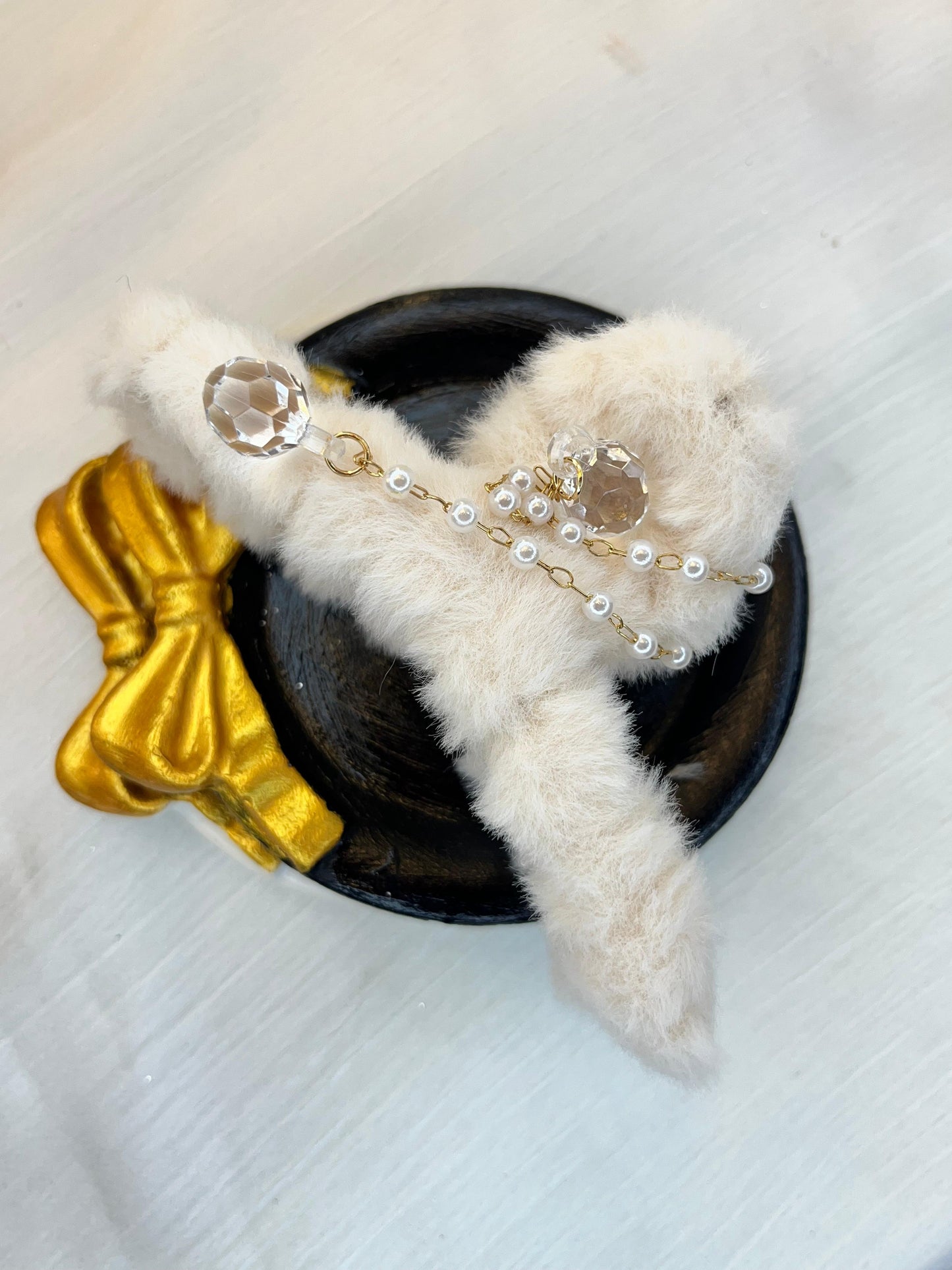 Furry Glam Crystal Hair Clip