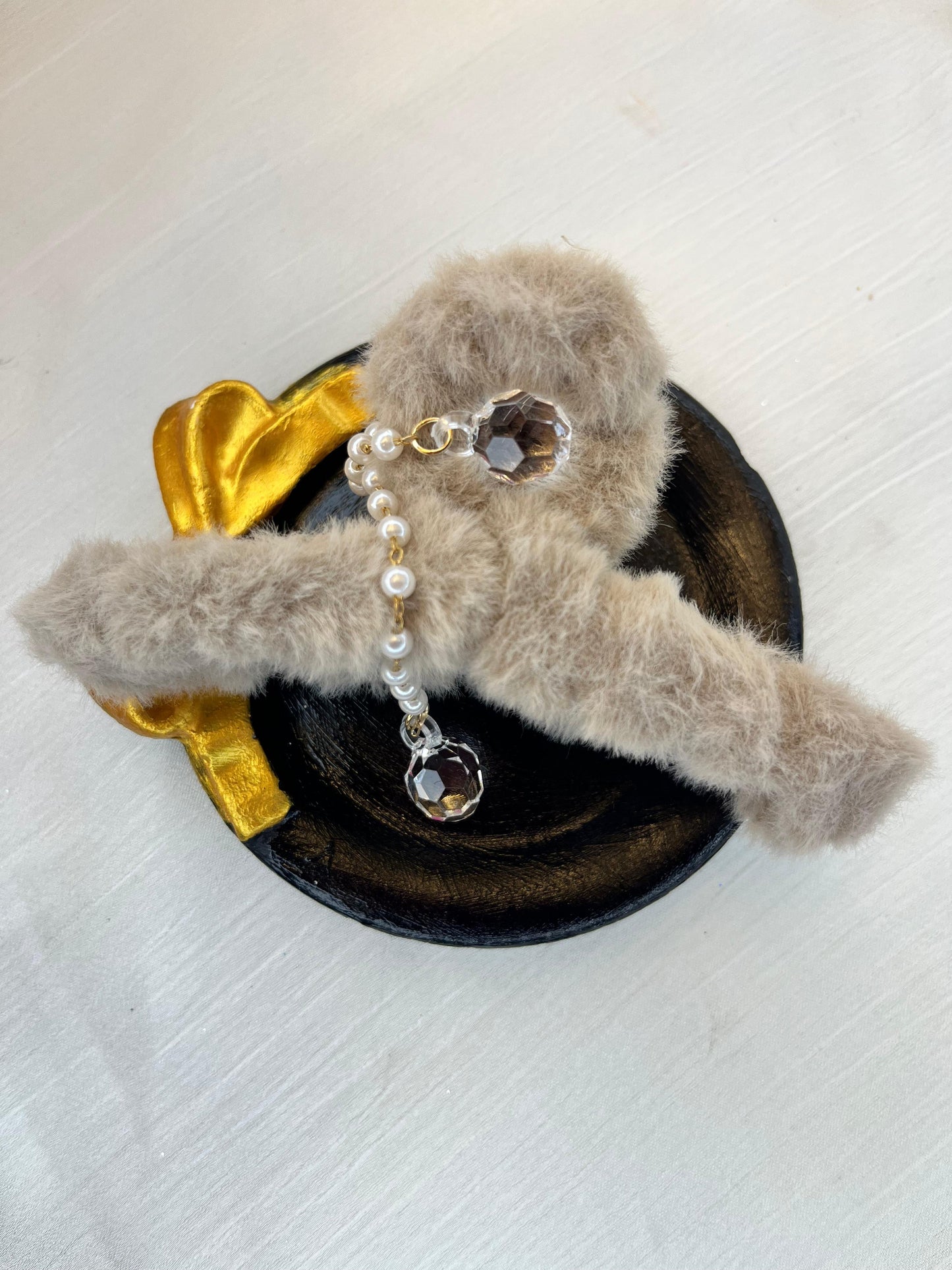Furry Glam Crystal Hair Clip