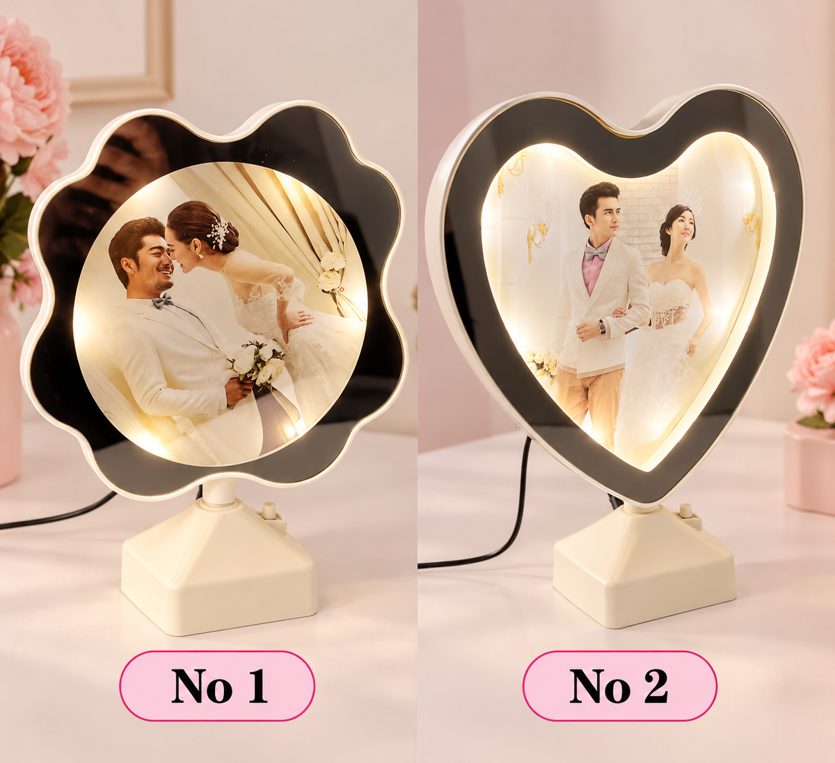2-in-1 LED Photo Lamp & Mirror