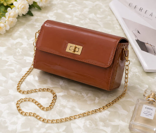 Glossy Patent Leather Crossbody Bag