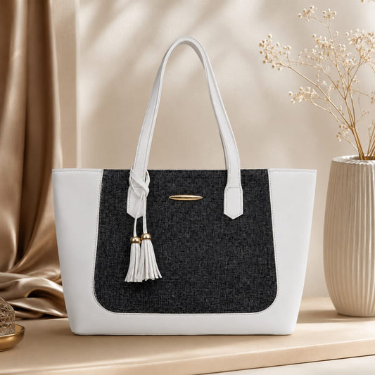 Chic Dual-Tone Tote Bag