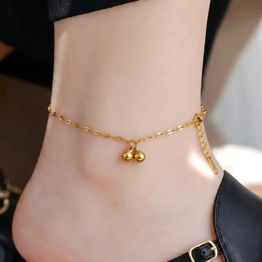 Premium Gold Bead Charm Stainless Steel Anklet