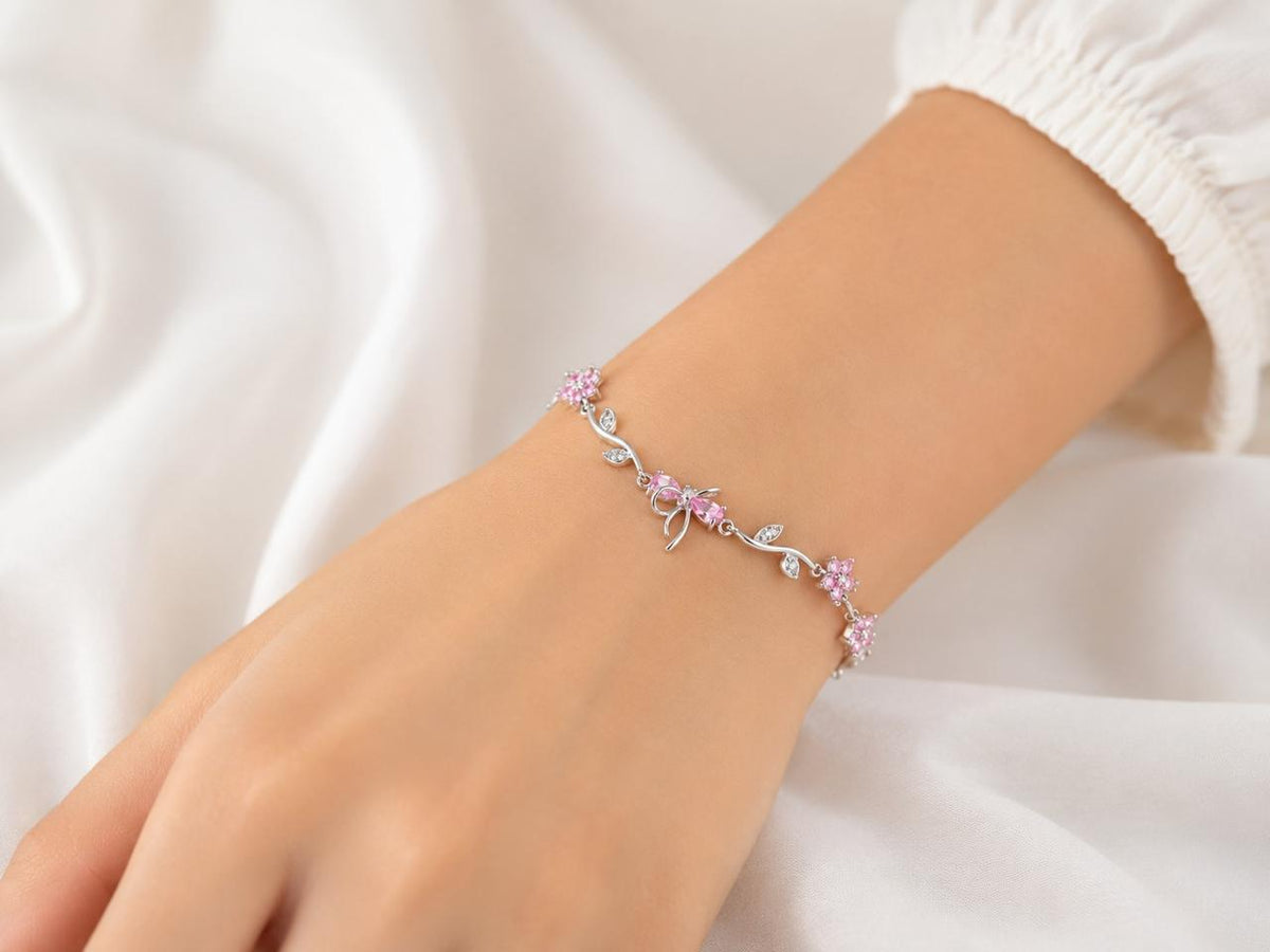 Pink Blossom Butterfly Jewelry Set
