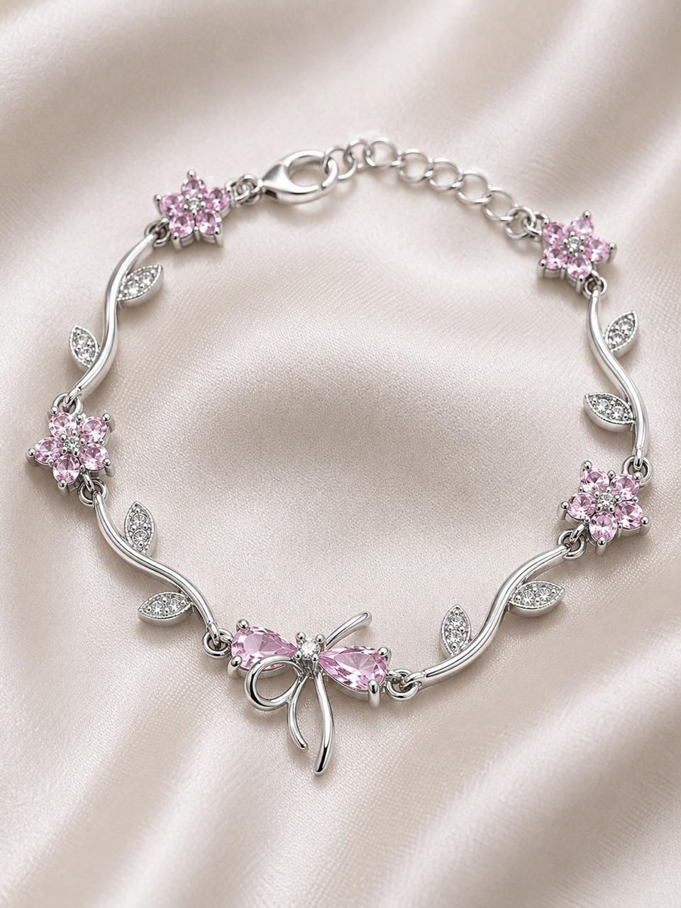 Pink Blossom Butterfly Jewelry Set