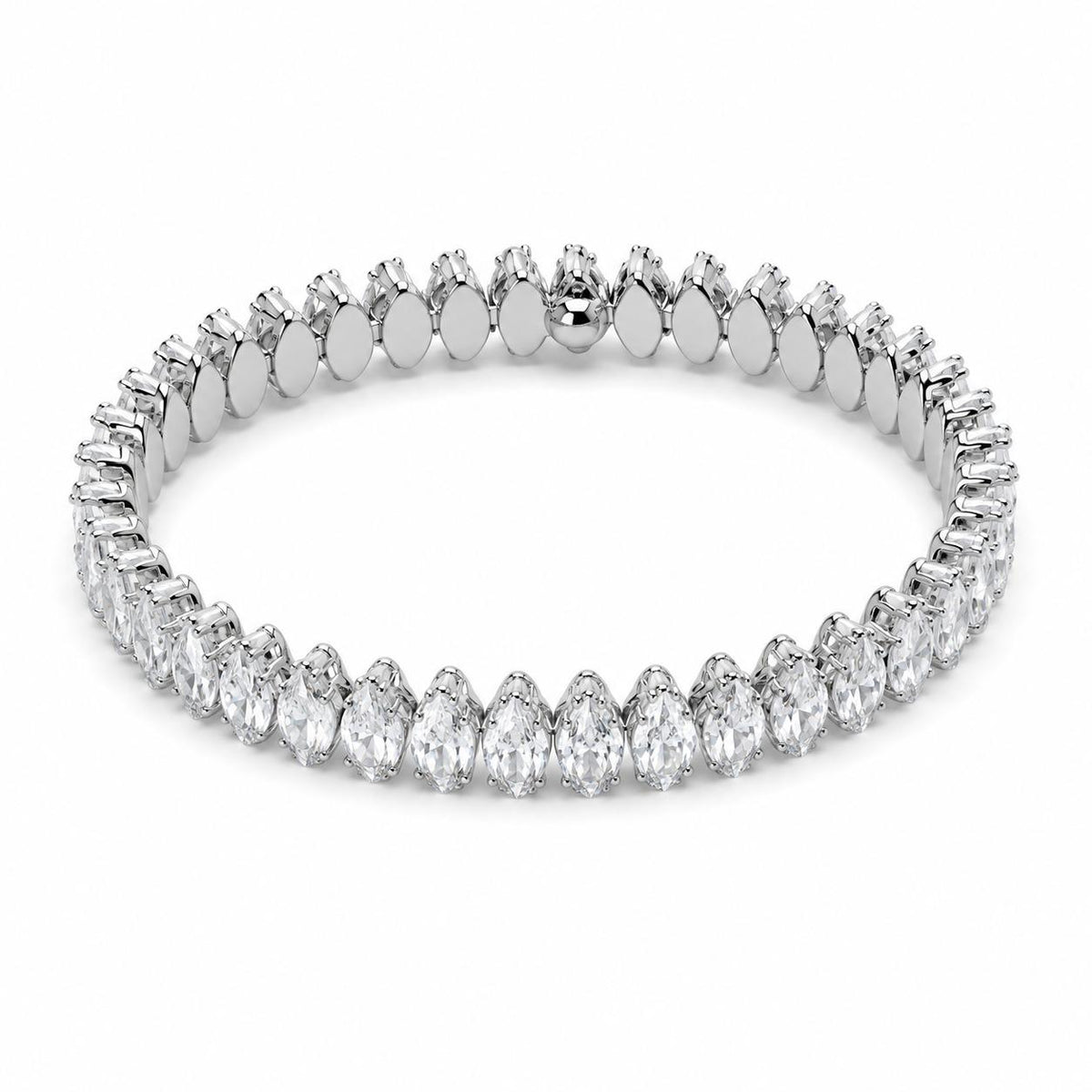 Luxury Silver Marquise Crystal Tennis Bracelet