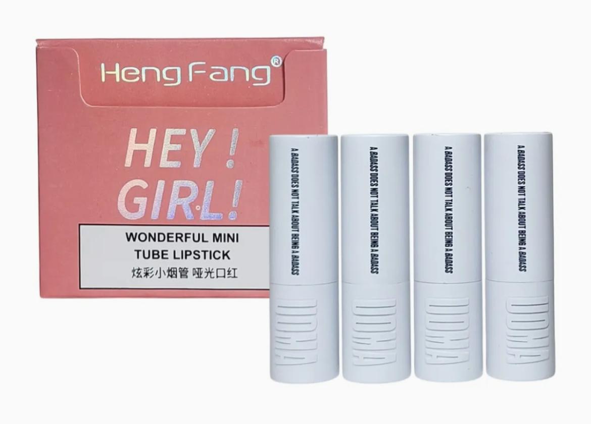 Heng Fang Hey Girl! Mini Lipstick Set – 4 Shades | Matte Finish, Long-Lasting, Travel-Friendly